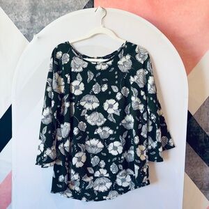 Papermoon Dark Green Floral Blouse